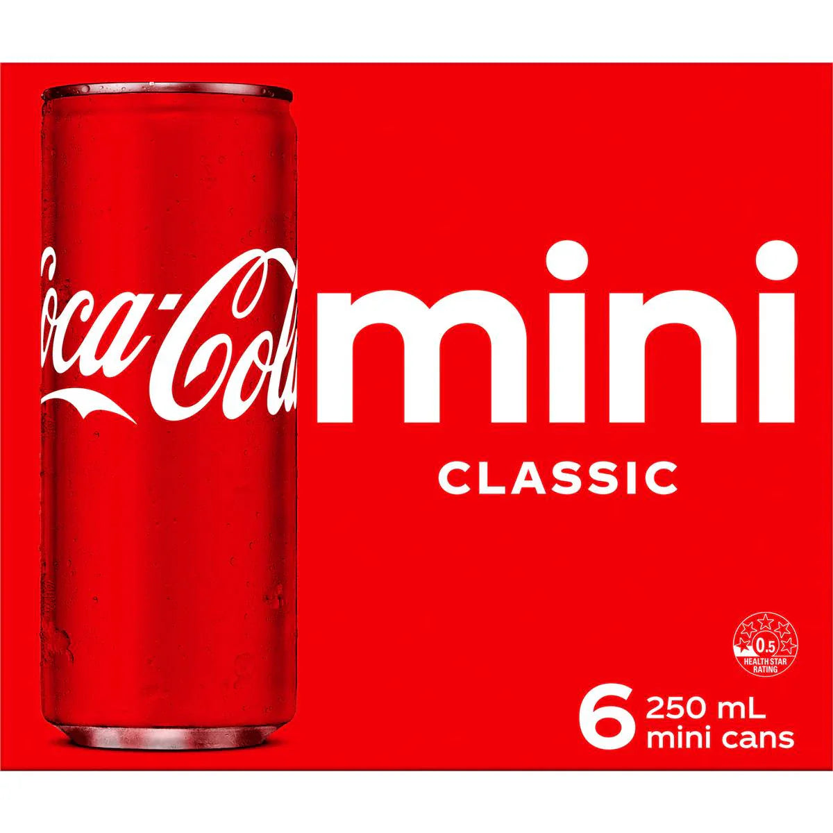 Coca - Cola Classic Soft Drink Mini Cans 250ml X 6 Pack