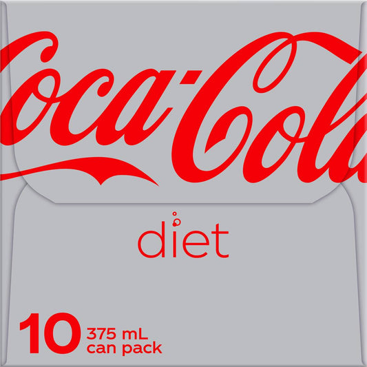 Coca - Cola Diet Soft Drink Multipack Cans 375ml X 10 Pack