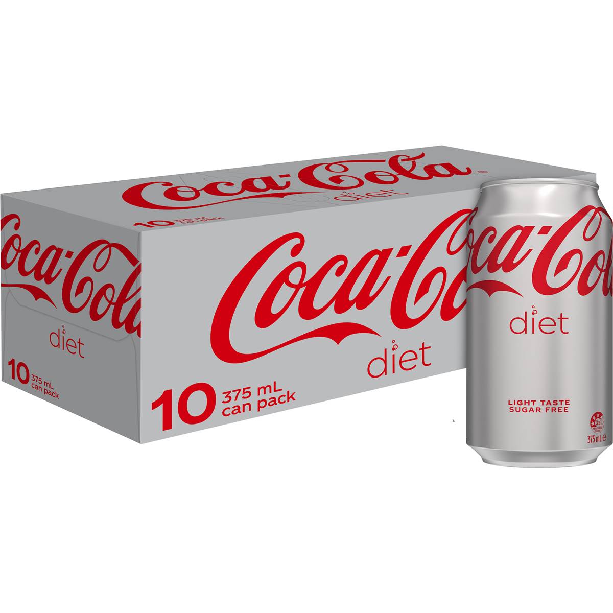 Coca - Cola Diet Soft Drink Multipack Cans 375ml X 10 Pack