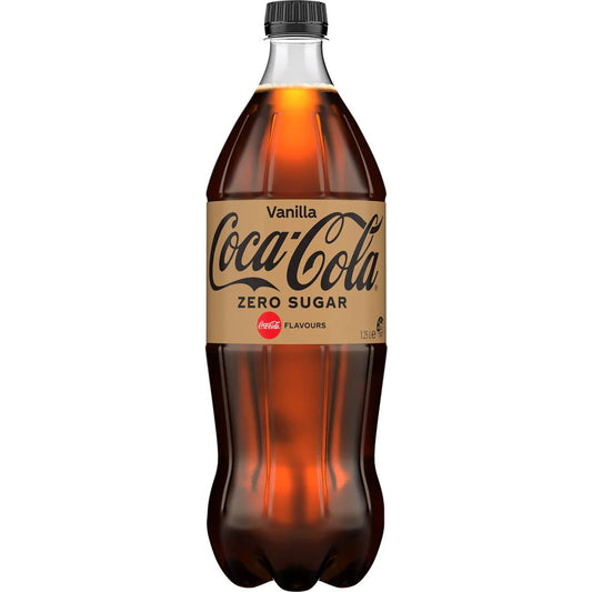 Coca - Cola Vanilla Zero Sugar Soft Drink Bottle 1.25l