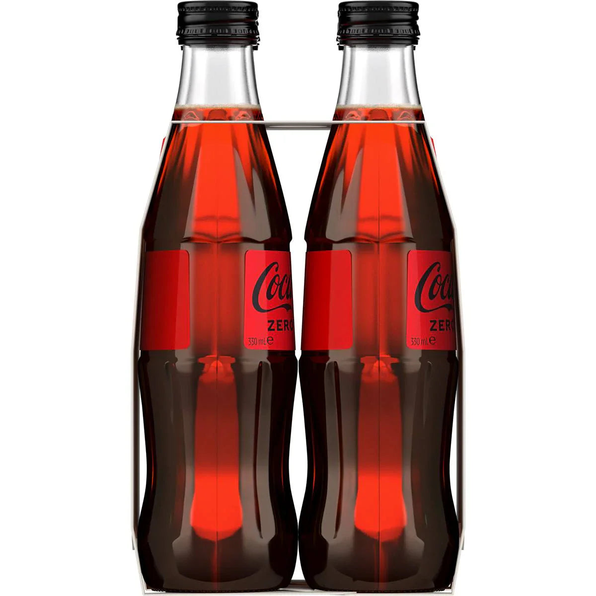 Coca - Cola Zero Sugar Glass Bottle 330ml X 4 Pack