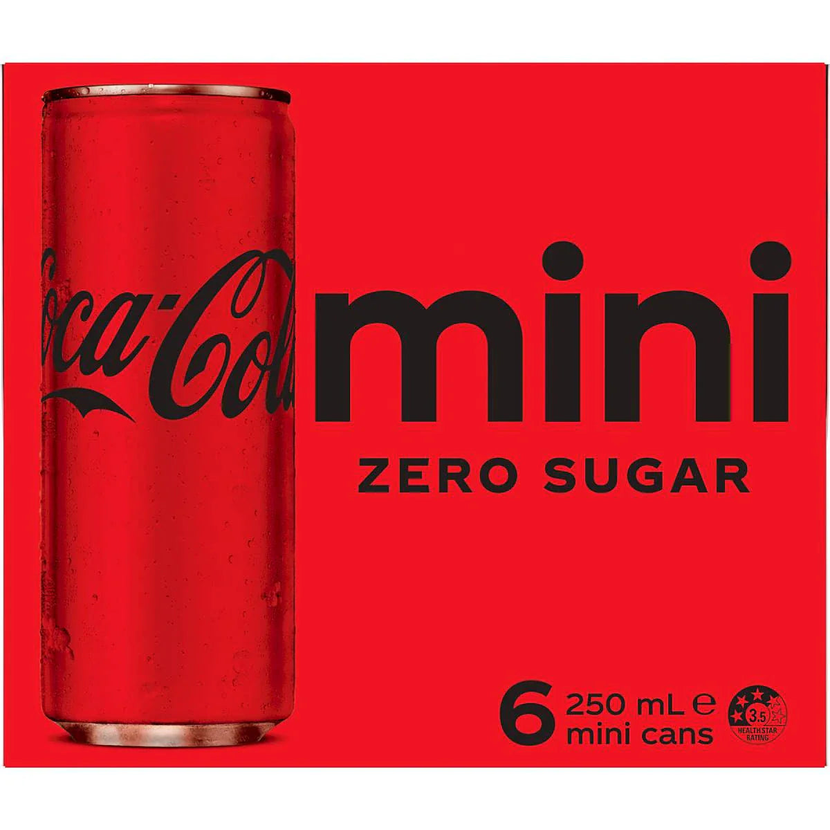 Coca - Cola Zero Sugar Soft Drink Mini Cans 6 X 250ml