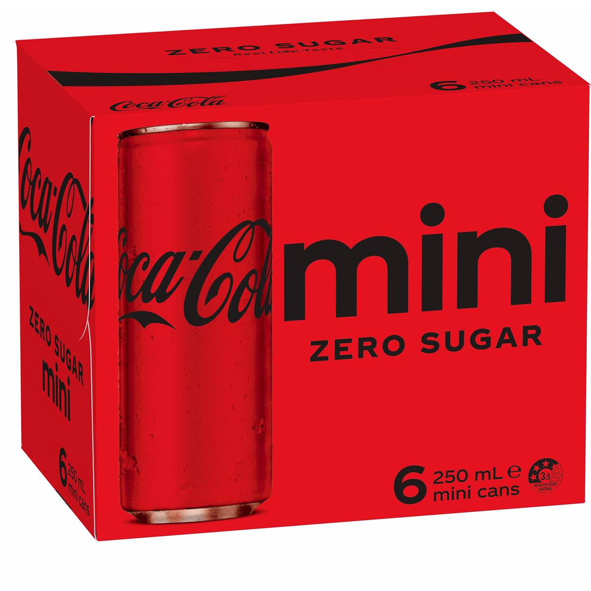 Coca - Cola Zero Sugar Soft Drink Mini Cans 6 X 250ml