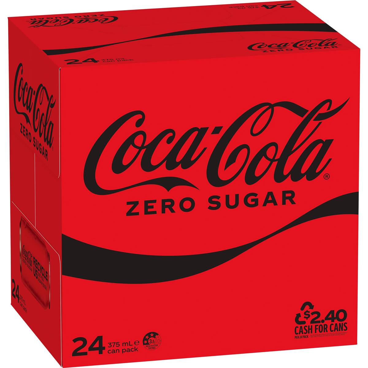 Coca - Cola Zero Sugar Soft Drink Multipack Cans 24 X 375ml