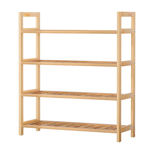 Artiss 4-tier Shoe Rack 12 Pairs Shoe Storage Weaved Shelves