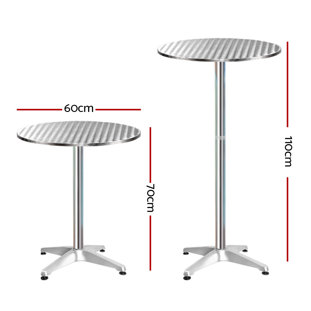 Gardeon Set of 6 Outdoor Bar Table Aluminium Round 70/110CM