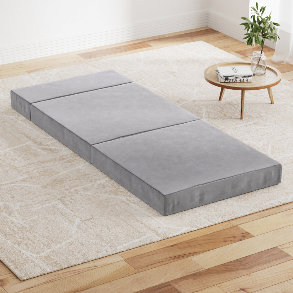 Giselle Bedding Foldable Mattress Folding Foam Bed Mat Light Grey