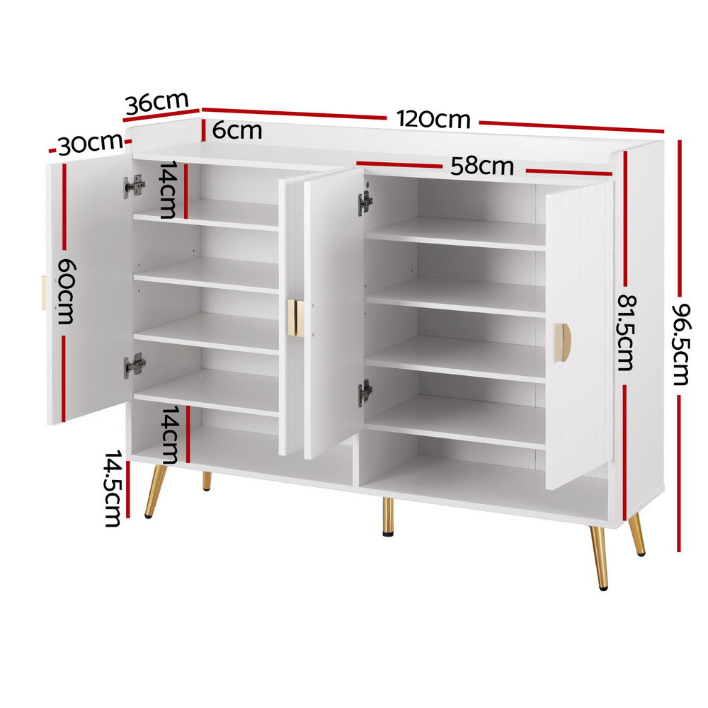 Artiss Shoe Rack Cabinet 5 Tiers 30 Pairs White