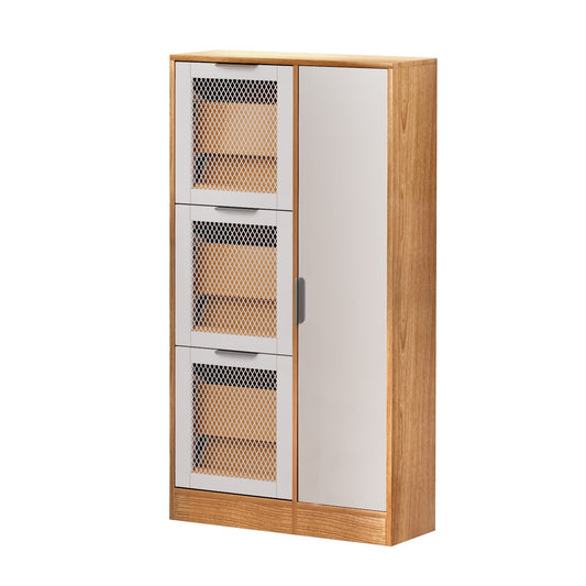 Artiss Shoe Rack Cabinet Mirror White