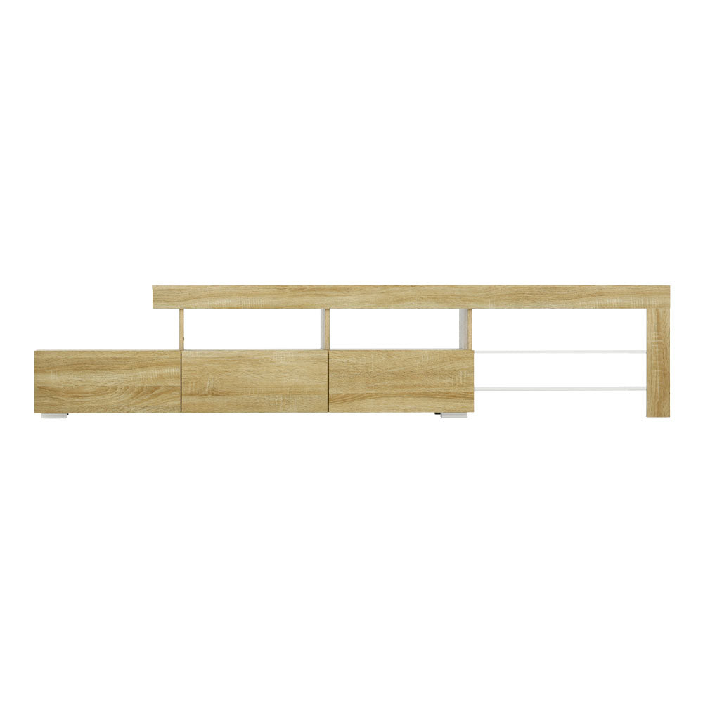 Artiss Entertainment Unit TV Cabinet LED 215cm Pine Caya