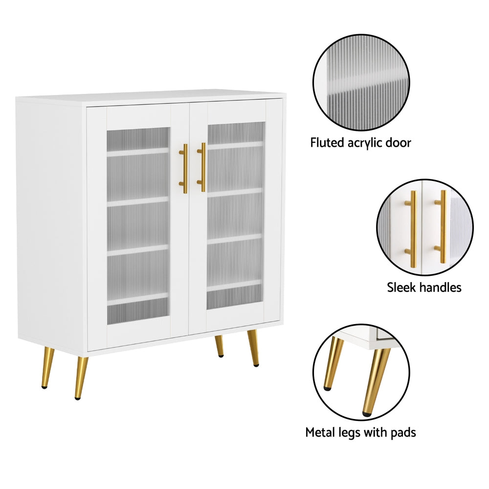 Artiss Shoe Rack 5-tier 20 Pairs Storage LED Light