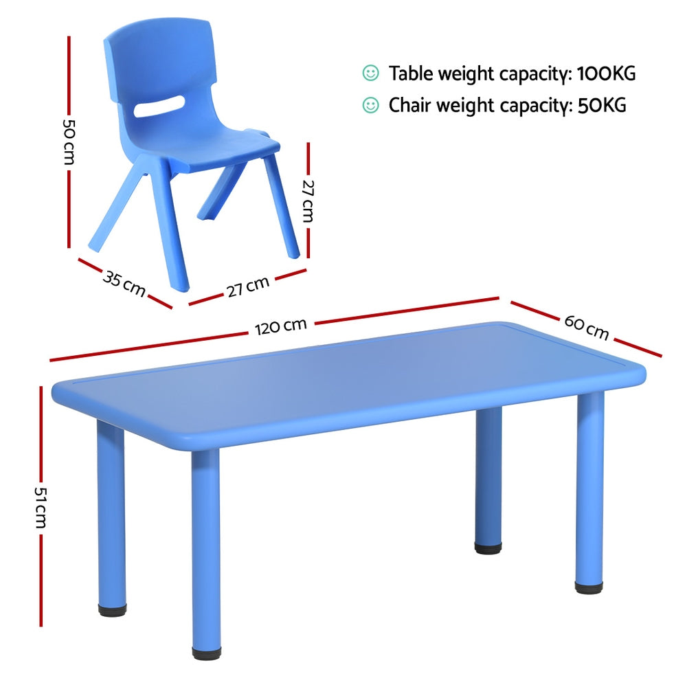 9-Piece Kids Table and Chairs Set – Plastic Study Desk with 8 Chairs for Children