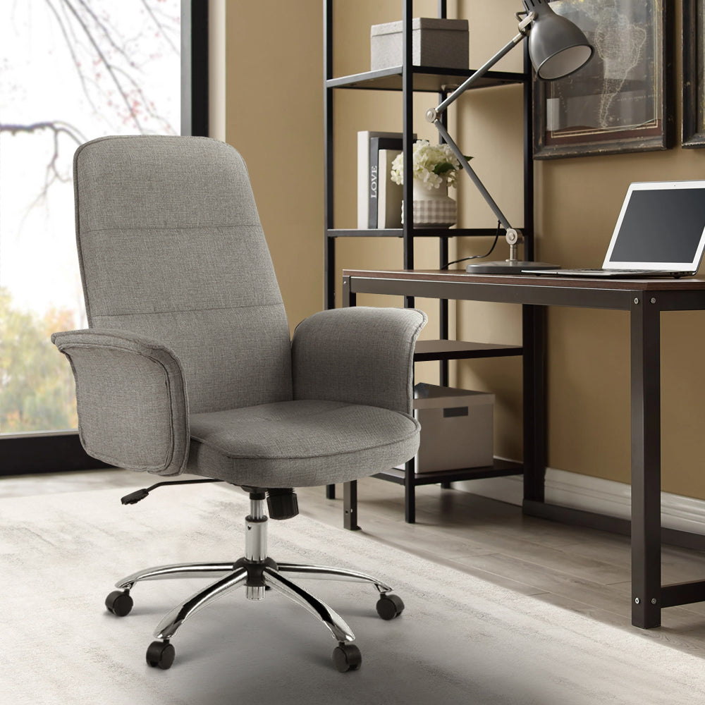 Artiss Fabric Office Chair Computer Chairs Grey