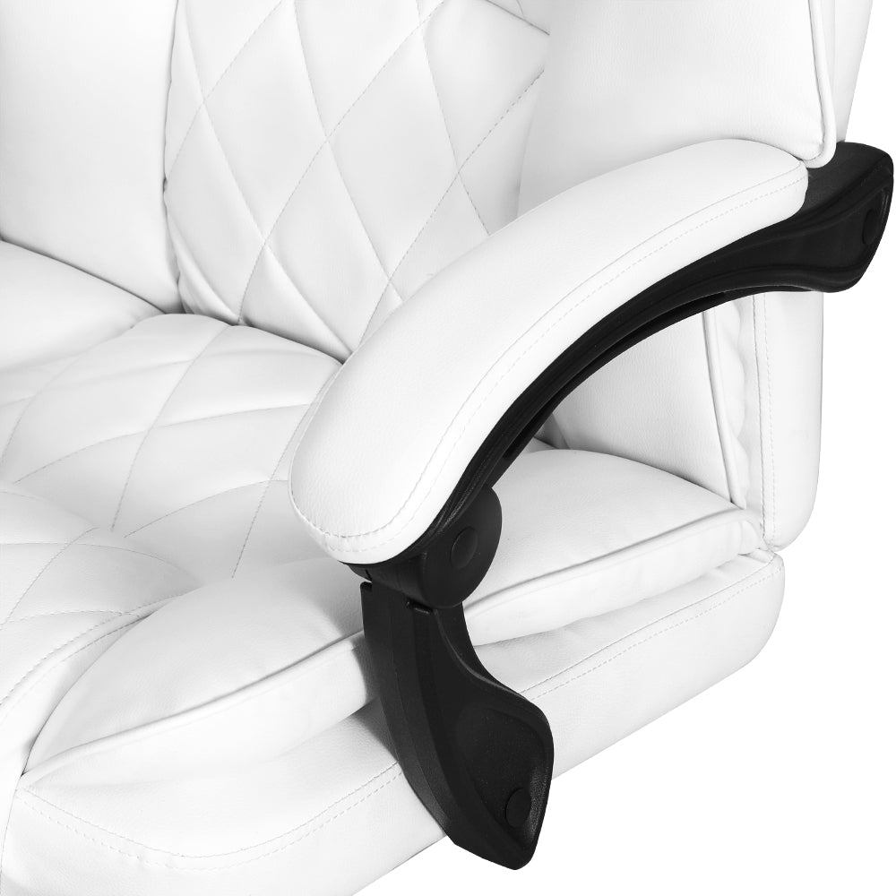 Artiss Executive Office Chair Leather Recliner White