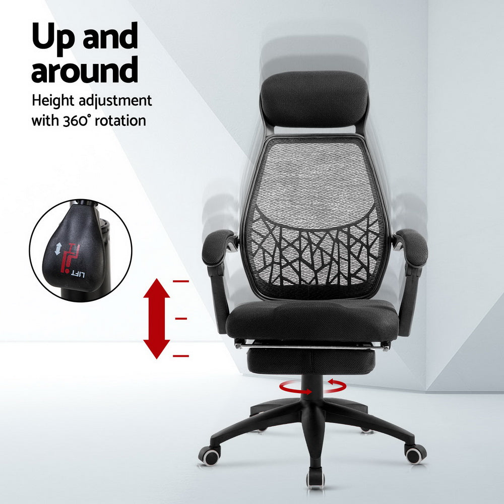 Artiss Mesh Office Chair Recliner Black