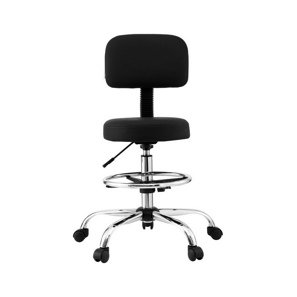 Artiss Office Chair Drafting Computer Standing Desk Chairs Ergonomic PU Black