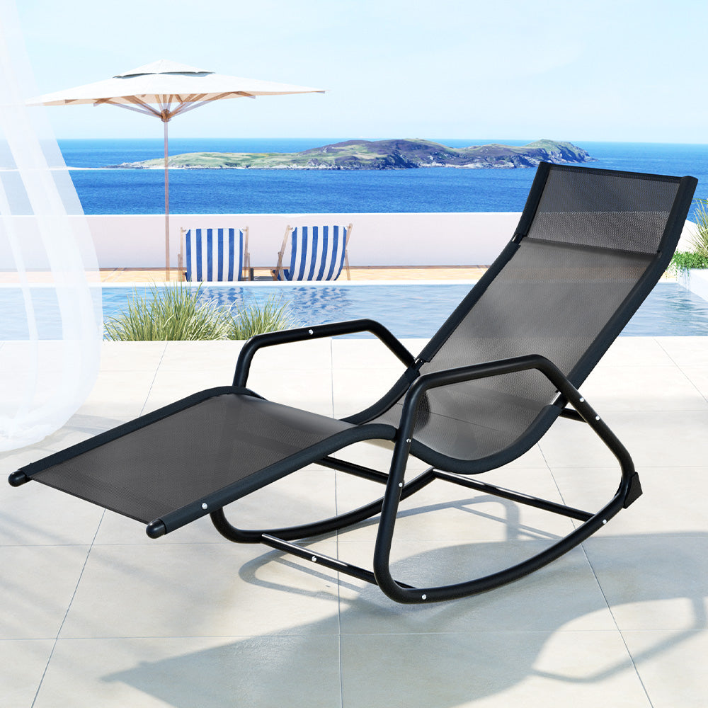 Gardeon Sun Lounge Rocking Chair Outdoor Lounger Patio Furniture Pool Garden