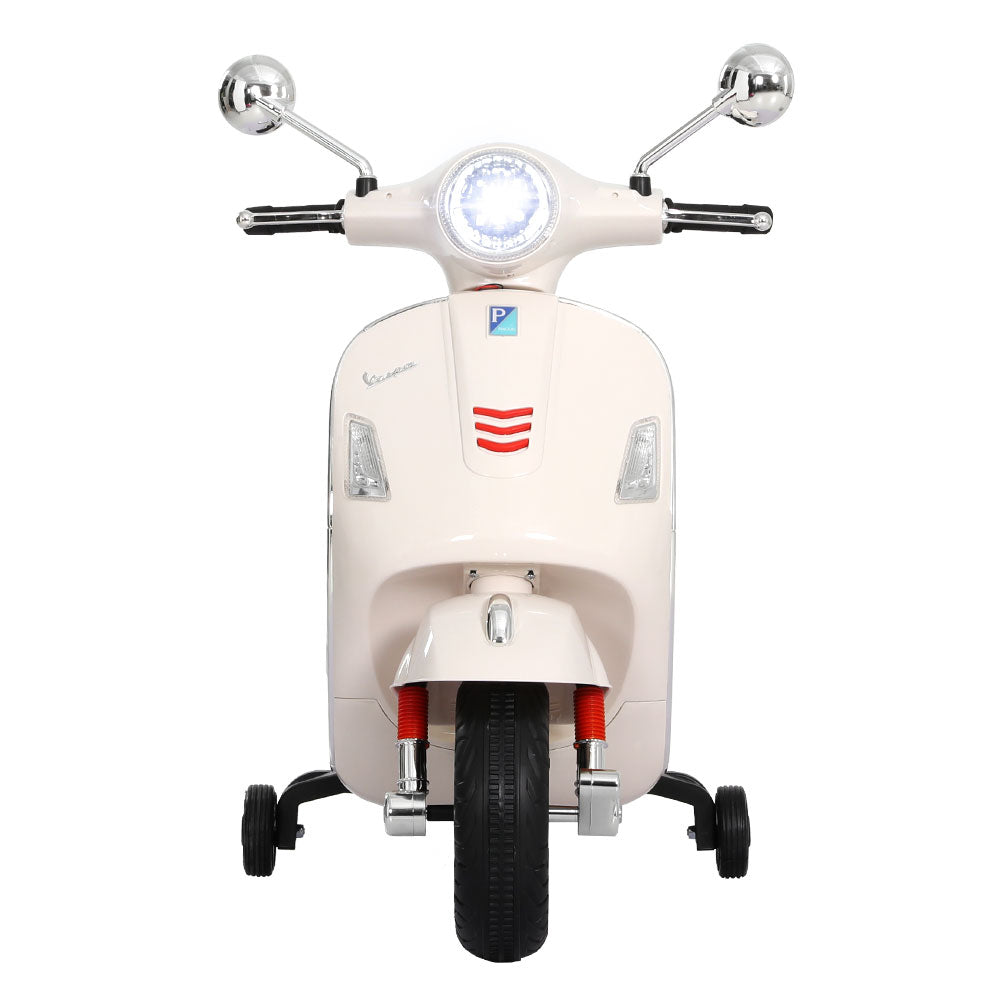 Kids Electric Ride-On Vespa-Style Motorbike – GTS Model, White