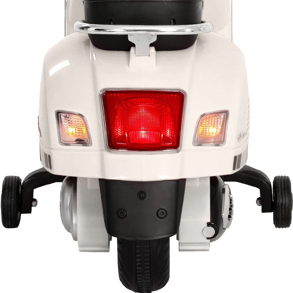 Kids Electric Ride-On Vespa-Style Motorbike – GTS Model, White