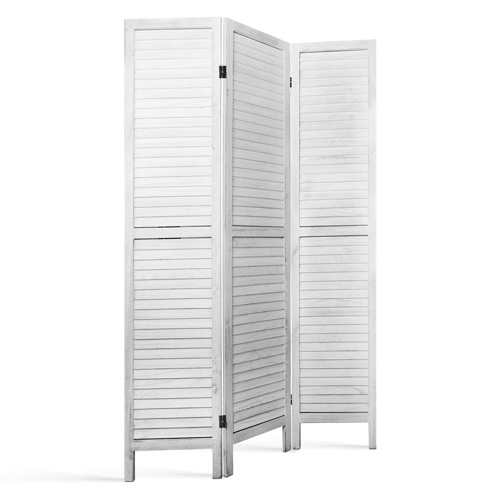 Artiss 3 Panel Room Divider Screen 120x170cm Louver White