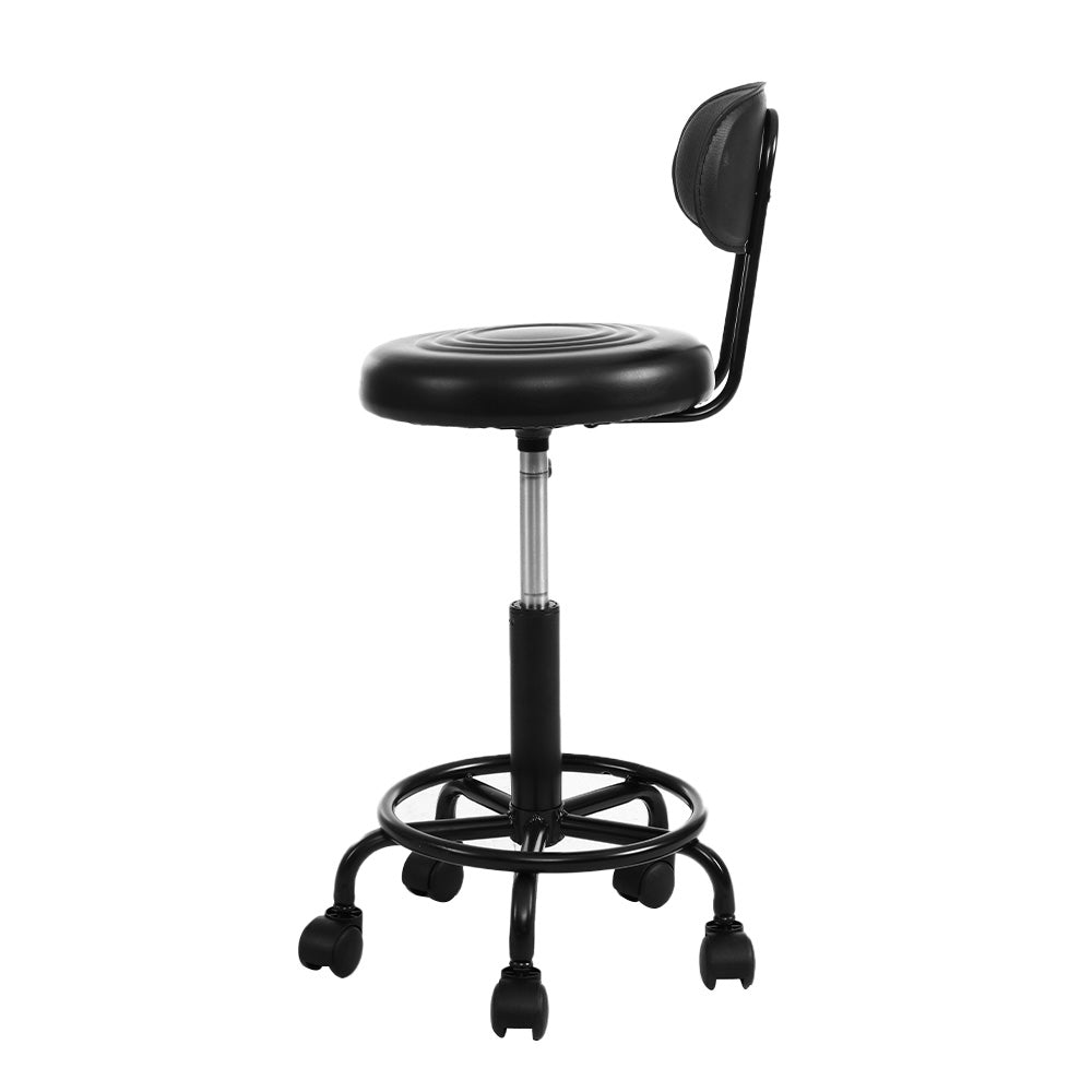 Artiss 2x Salon Stool Swivel Chair Backrest