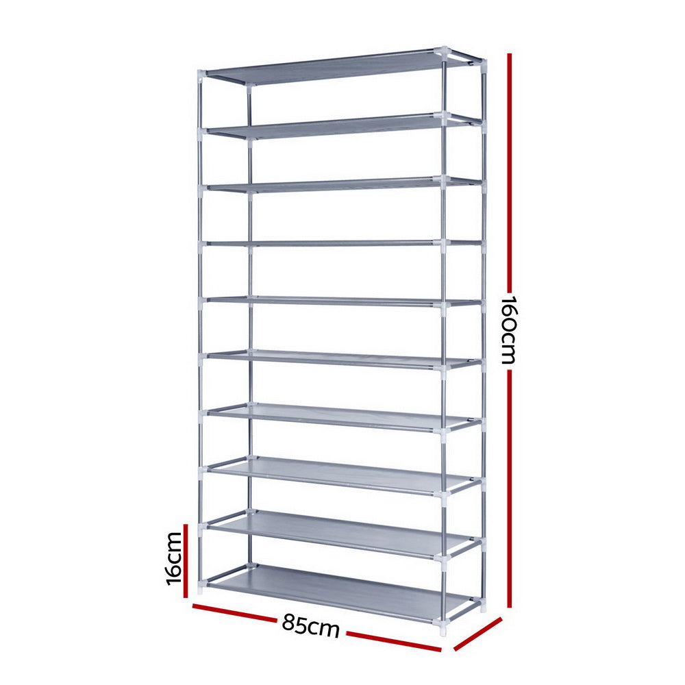 Artiss Shoe Rack Cabinet Stackable 10-Tier Grey