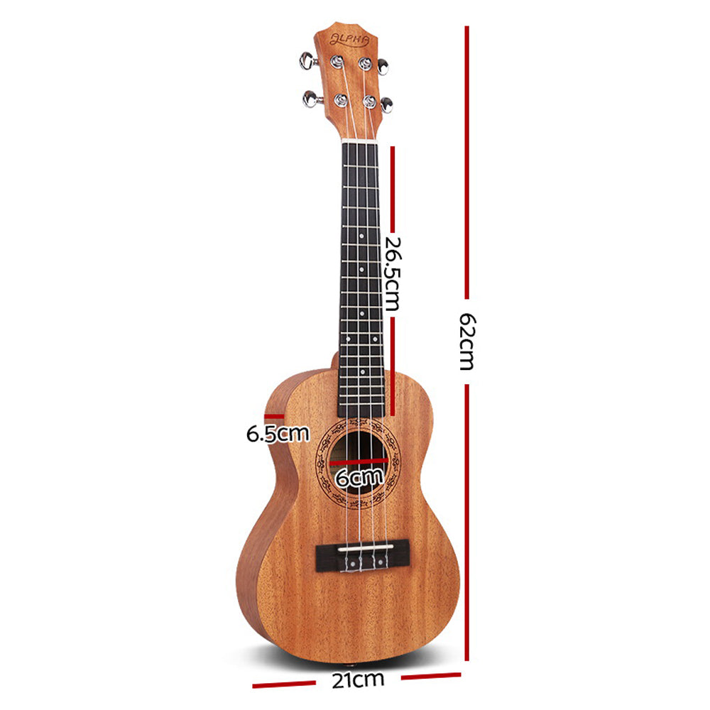 Alpha 23" Concert Ukulele Mahogany Ukuleles Uke Hawaii Guitar w/ Carry Bag