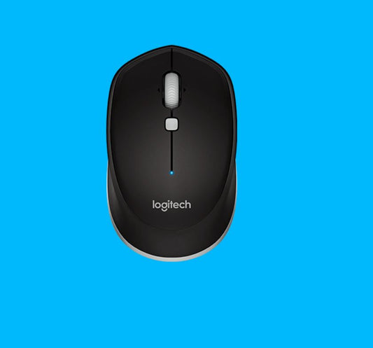 Logitech M337 Black Bluetooth Mouse Blue Compact design Curved shape with rubber grip Smart control and easy navigation