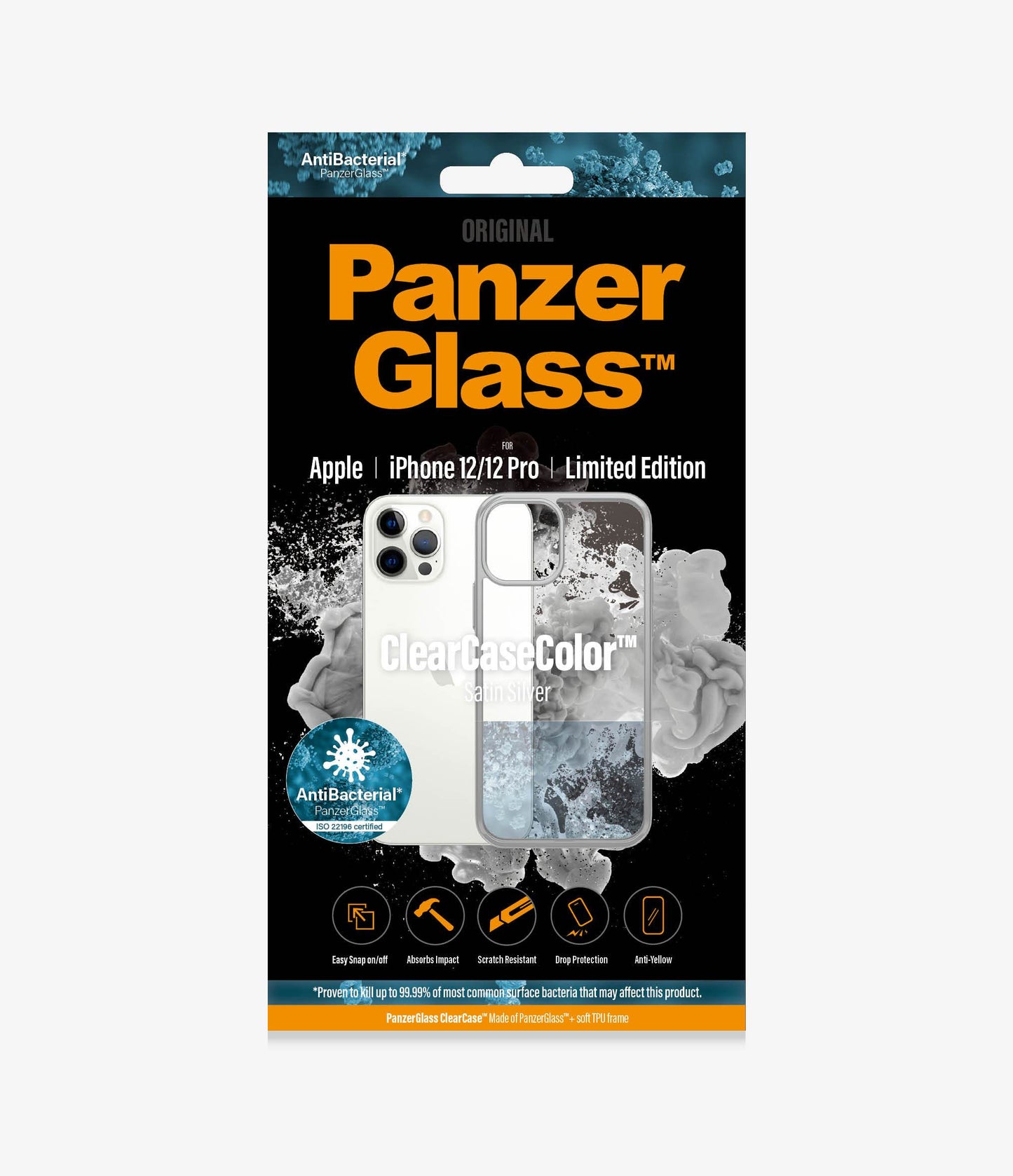 PANZER GLASS ClearCaseColor Apple iPhone 12/12 Pro - Satin Silver Limited Edition (0271) Slim fashionable design