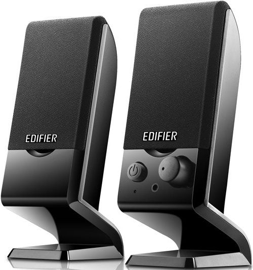 Edifier M1250 2.0 USB Powered Compact Multimedia Speakers - 3.5mm AUX/Flat Panel Design Satellites/Built in Power/Volume controls/Black