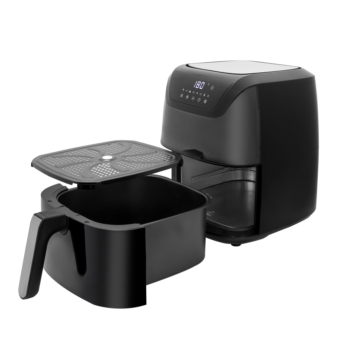 8L Digital Air Fryer (Black) w/ Viewing Window & Basket Insert