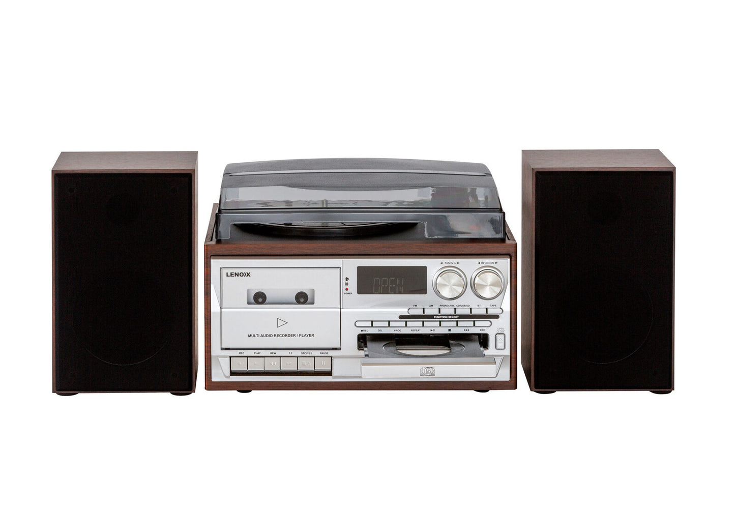 Audio Home Entertainment System (Brown) Turntable, CDs, Vinyl, Bluetooth & More