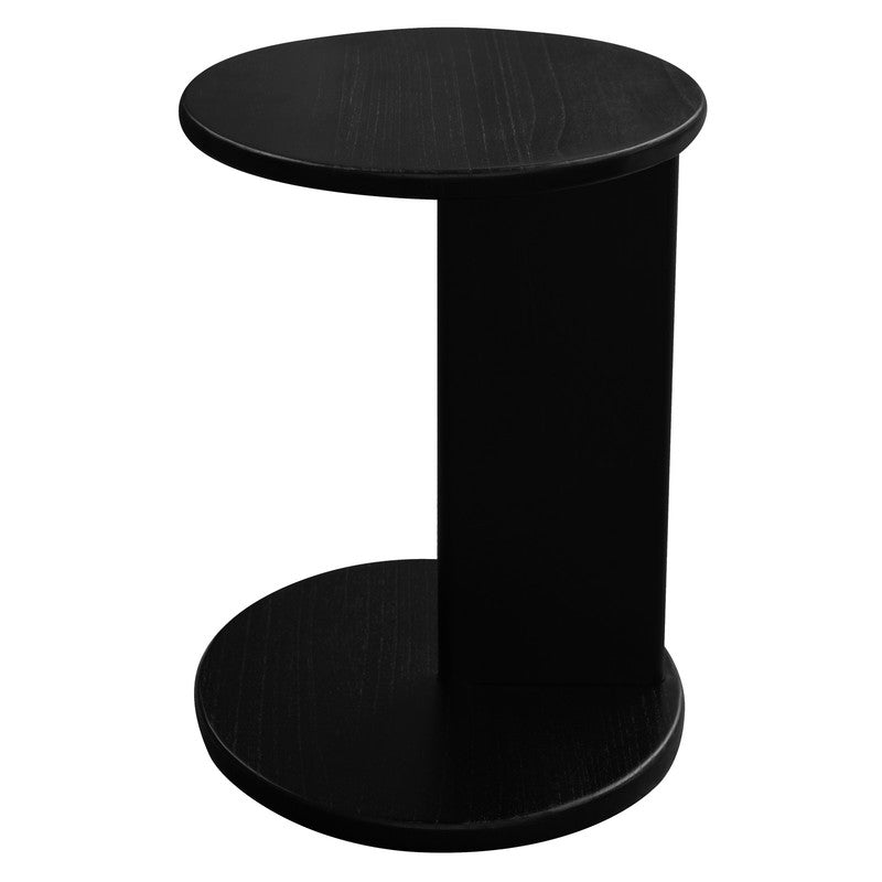 Brentwood Round Solid Timber Lamp Table (Black)