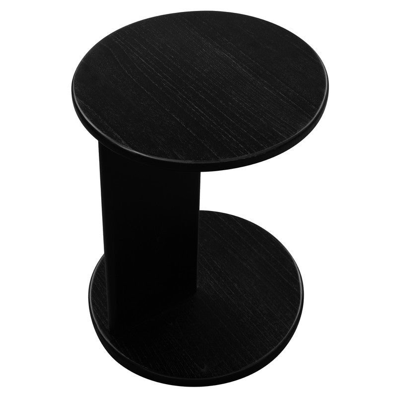 Brentwood Round Solid Timber Lamp Table (Black)