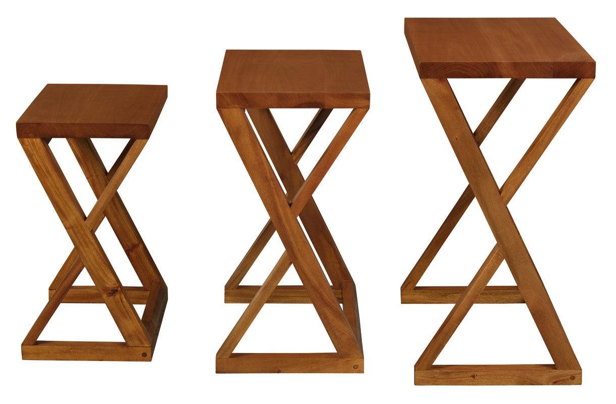 Manhattan Nest of Tables - Set of 3 (Light Pecan)