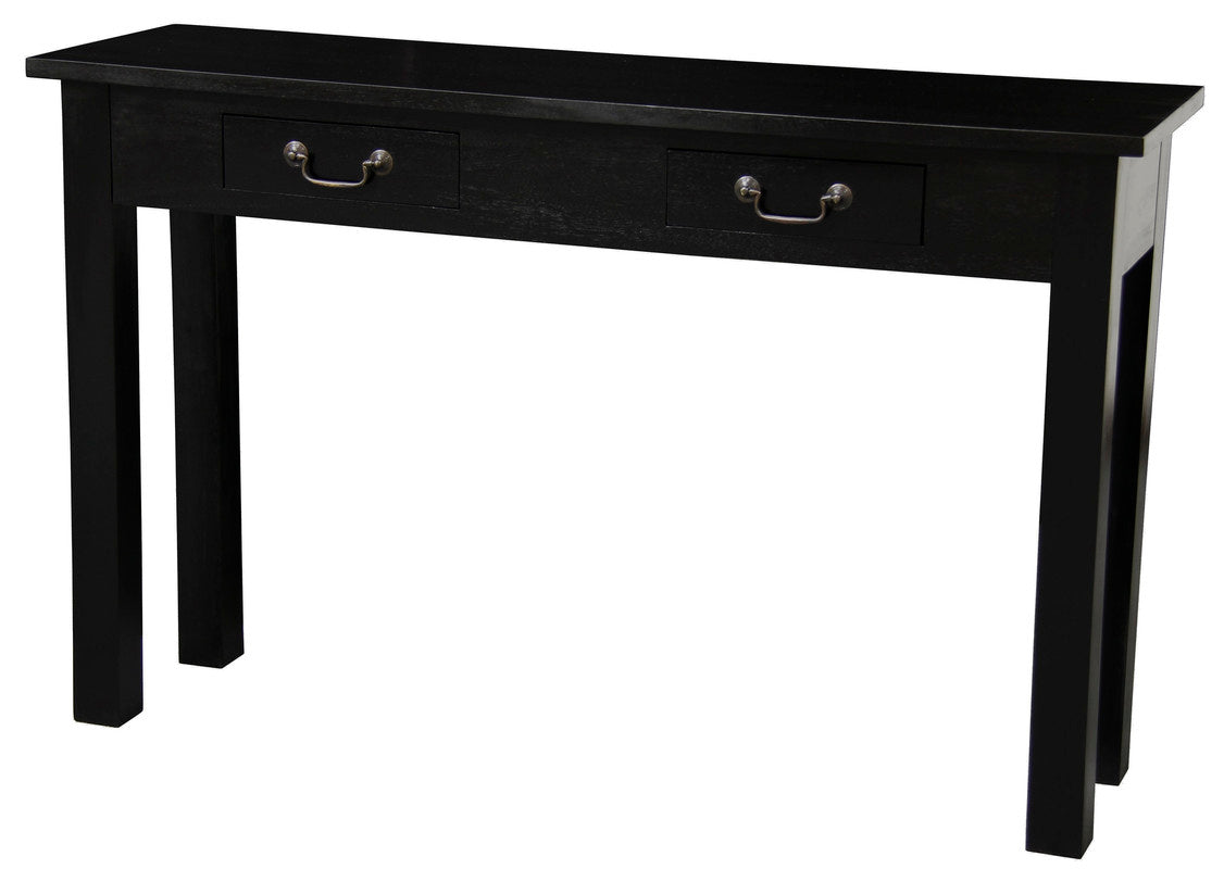 2 Drawer Straight Leg Sofa/Hall Table (Black)