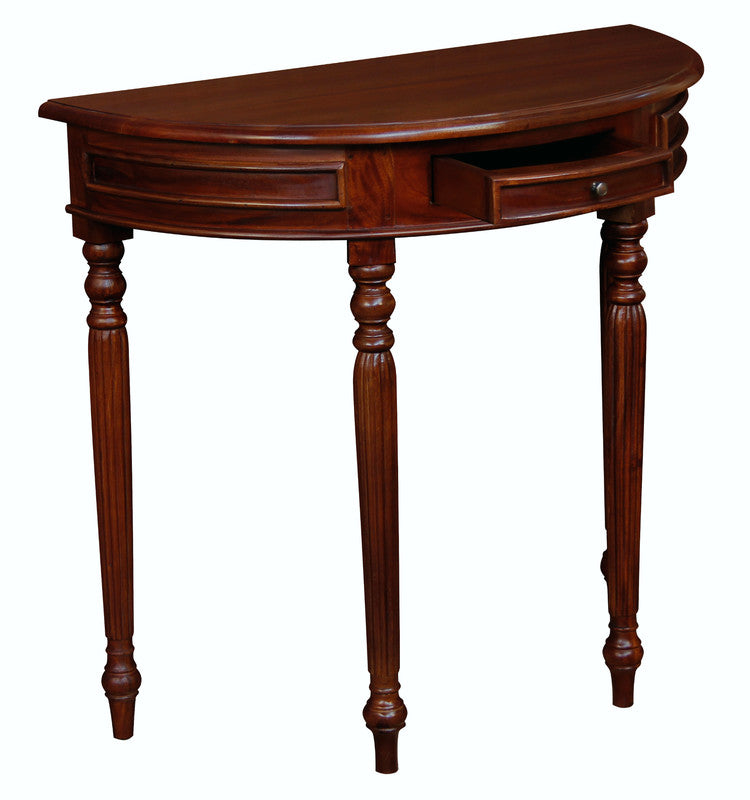 Huntley Turn Leg Half Round Sofa Table (Mahogany)