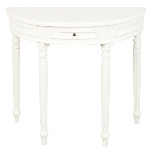 Turn Leg Half Round Sofa Table (White)