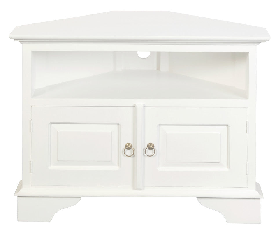 Tasmania 2 Door Corner TV Stand (White)