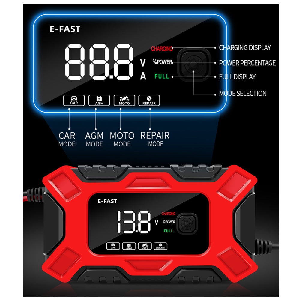 Car Battery Charger 12V 6A Model LCD Smart Battery Repair Boat Caravan Truck