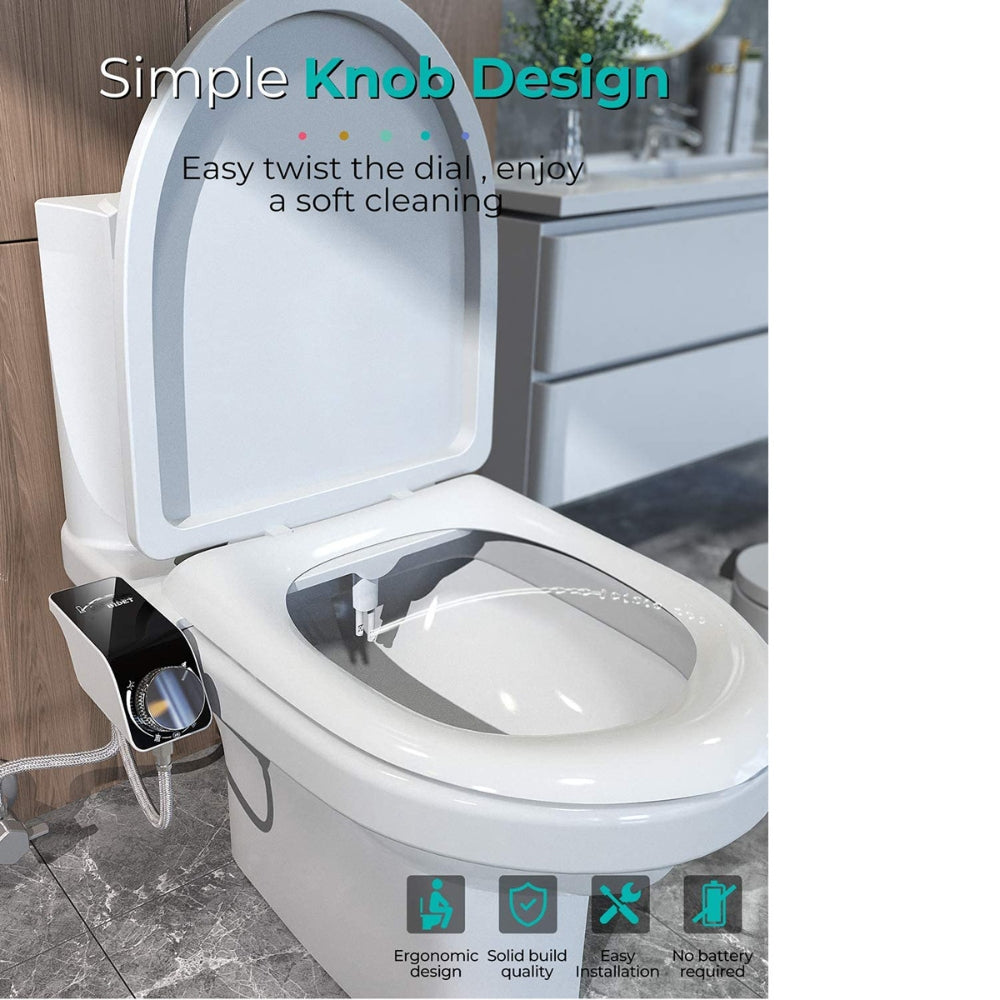 Toilet Bidet Seat Dual Nozzles Bidet Non Electric Toilet Water Sprayer Bathroom