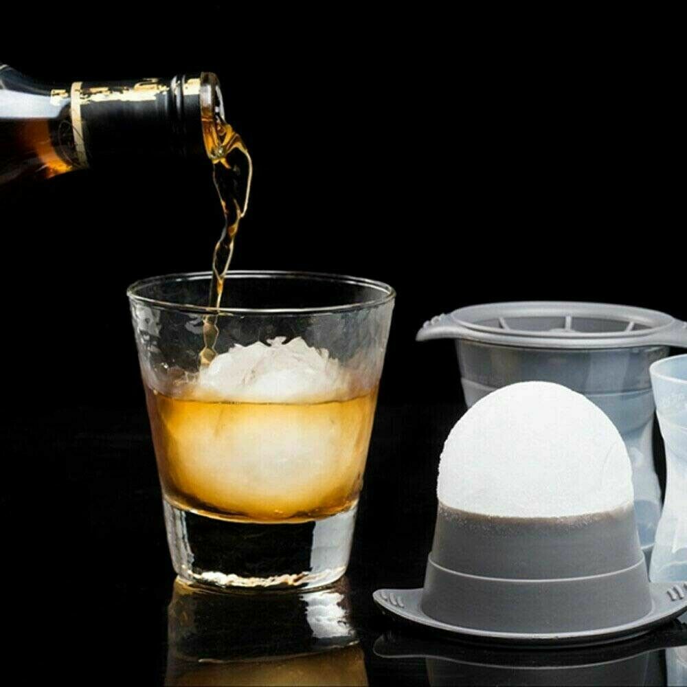 2pcs grey Silicone Ice Ball Mold Sphere Cube Maker Mould Jelly Whiskey Cocktail