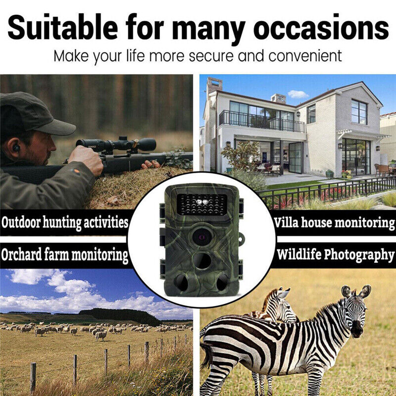 Trail Camera Game Wildlife Scouting Hunting Cam Night Vision 36MP 1080P