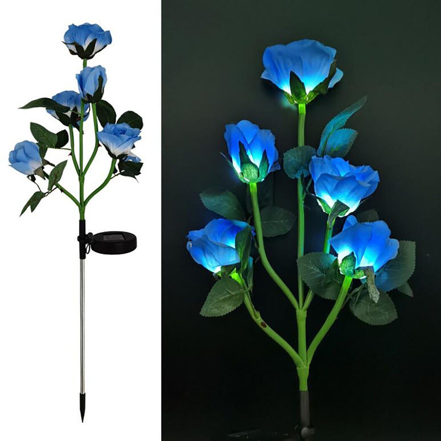 Blue Bulk Solar Garden Lights 75cm Long Rose Flowers Yard Lamp Xmas Halloween Deco AU