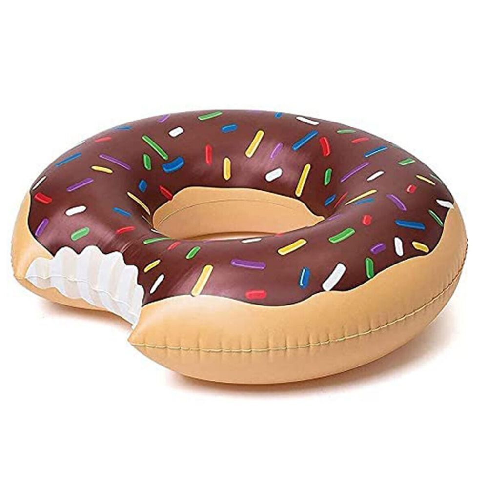 Coffee Inflatable Giant Donut Raft Swim Ring Float Swimming Pool Beach Lounge Pink Coff 70CM