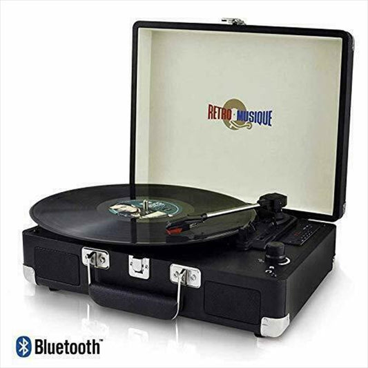 Suitcase Style Turntable Black - Retro Musique