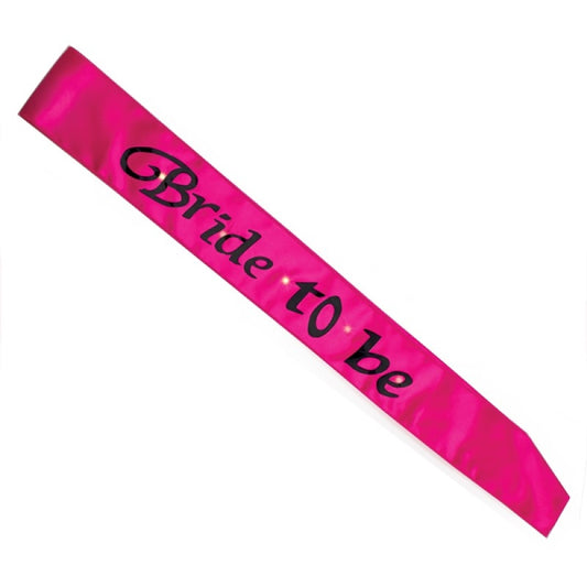 Hot Pink Bride To Be Flashing Sash