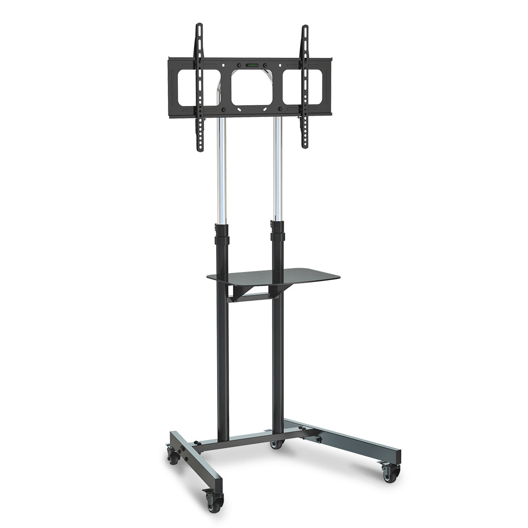 FORTIA TV Stand Mobile Mount 37-70 Inch Tall Universal Rolling Trolley Black 65Inch