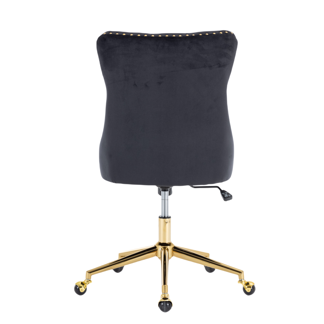 Velvet Home Office Chair- Black