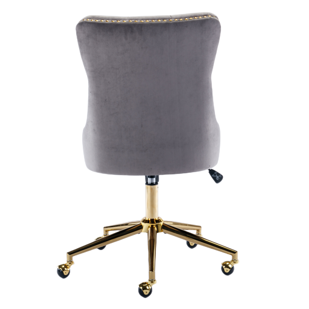 Velvet Home Office Chair- Grey